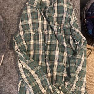 American Living Green and White Plaid Men's Shirt